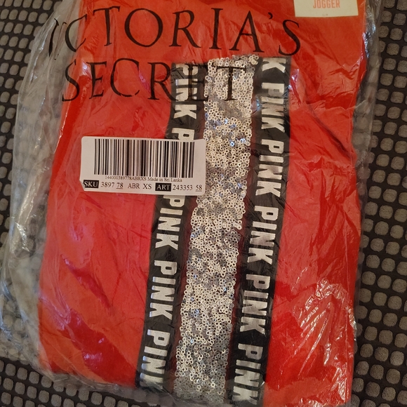 PINK Victoria's Secret Red Joggers with Side Stripes - Picture 3 of 3